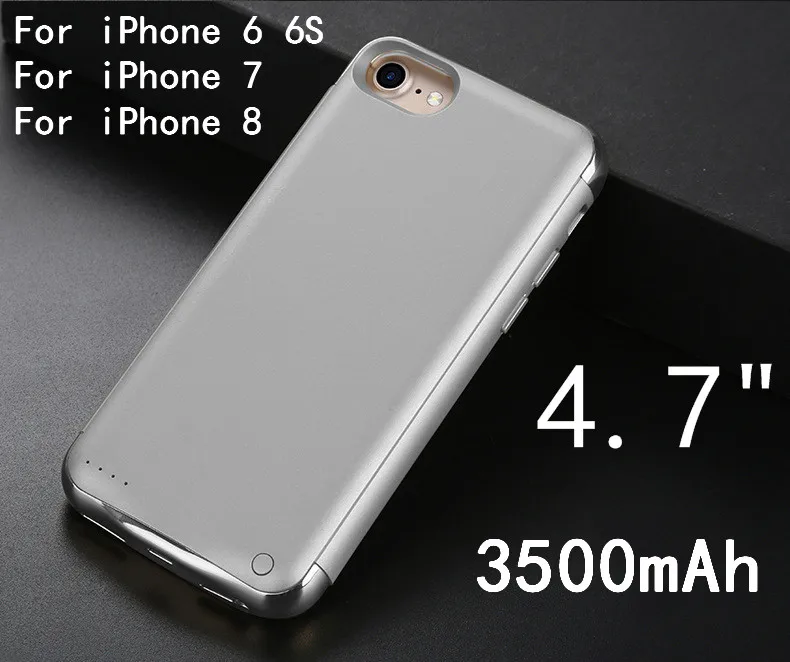 3500/4000mAh зарядное устройство чехол для iPhone 6 6S 7 8 Plus power Bank ультра тонкий внешний резервный аккумулятор покрытие матовая кожа Чехол - Цвет: 4.7inch-Silver