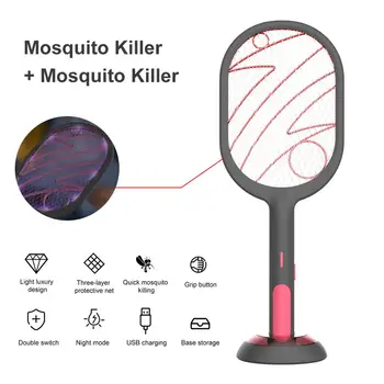 

New High Quality Electric Insect Racket Mosquito Zapper USB 1200mAh Rechargeable Mosquito Kill Fly Bug Zapper Killer Trap