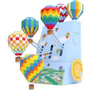 

Hot Air Balloon Festival 3D Paper Model Parent-child DIY Cartoon Animal Paper Model Three-dimensional Children Educational Toys