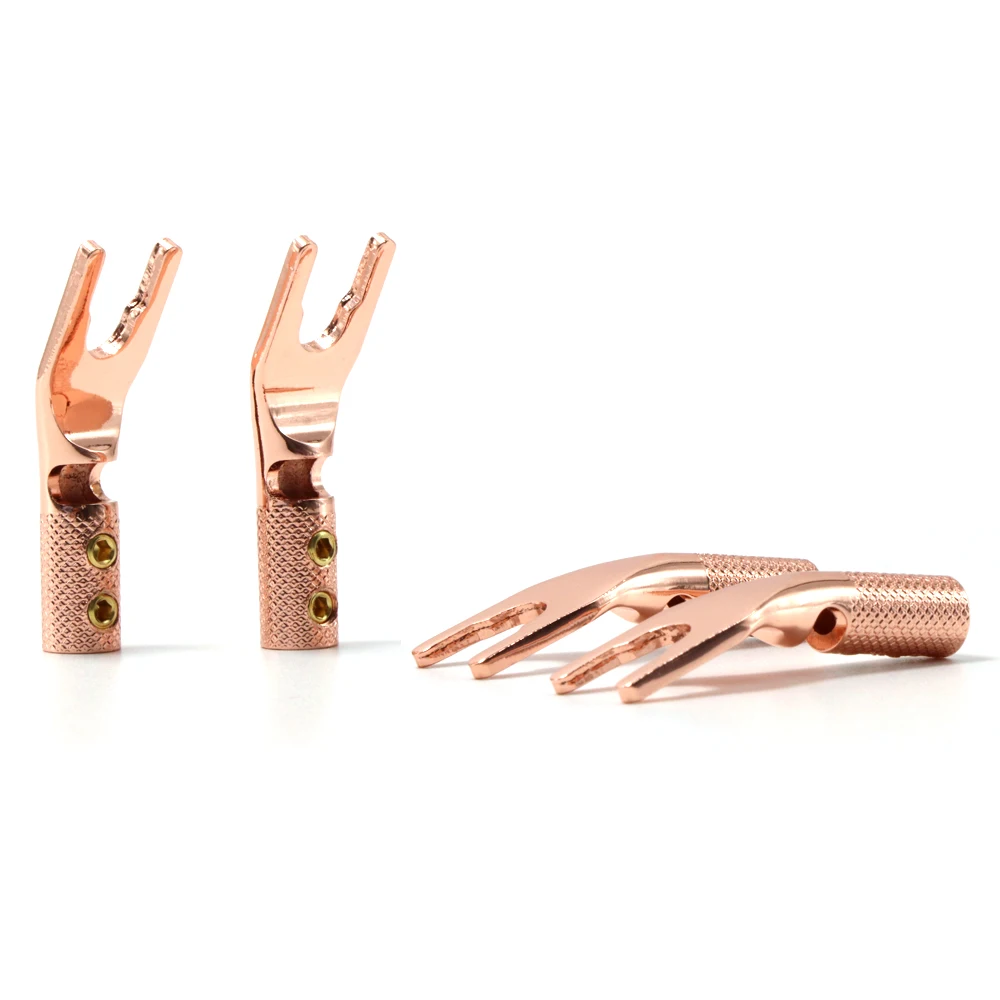 Broca de Áudio de Alto Terminais de Cobre Conectores de pá Conector de Cabo de Alto-falante de Áudio de Alta Desempenho Peças Puro Plugue Fidelidade 8 - Image 2