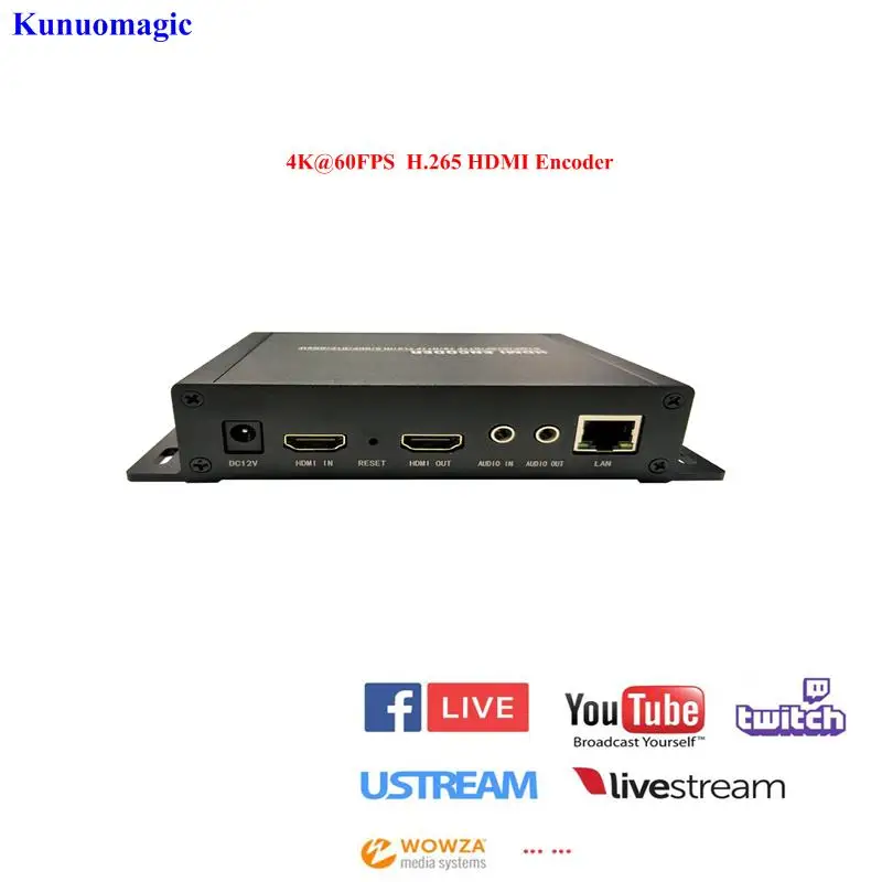 H.265 HEVC 4K 60fps видео в прямом эфире SMPTE HDR HDMI-совместимый кодировщик RTMPS RTSP SRT UDP