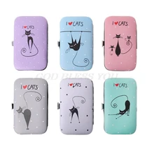 7 шт. милый кот педикюр маникюрный набор кусачки для ногтей Очиститель кутикулы Уход чехол
