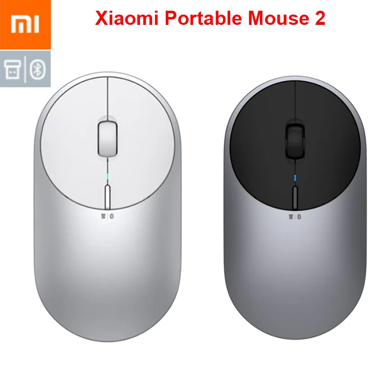 Barato Nuevo Original Xiaomi Mi ratón portátil 2 4-DPI 4000, 2400, 1800, 1200 Bluetooth RF2.4 de Metal de aluminio, ABS, Windows 10 Android Mac 1gNWbodegza