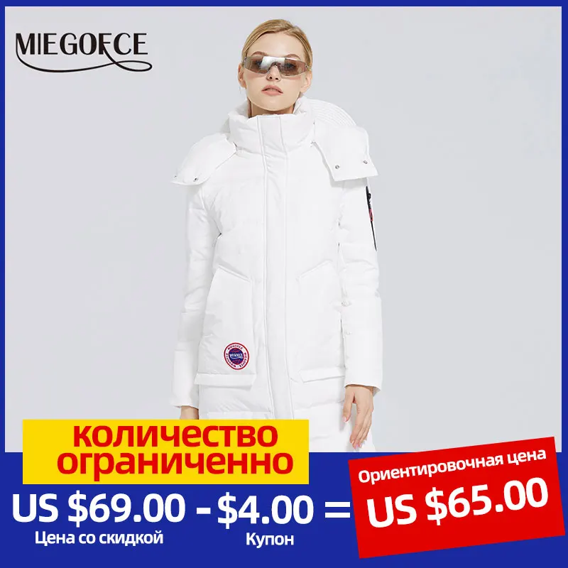 Coat Parkas Long-Jacket Army Winter Cotton Womens New MIEGOFCE 