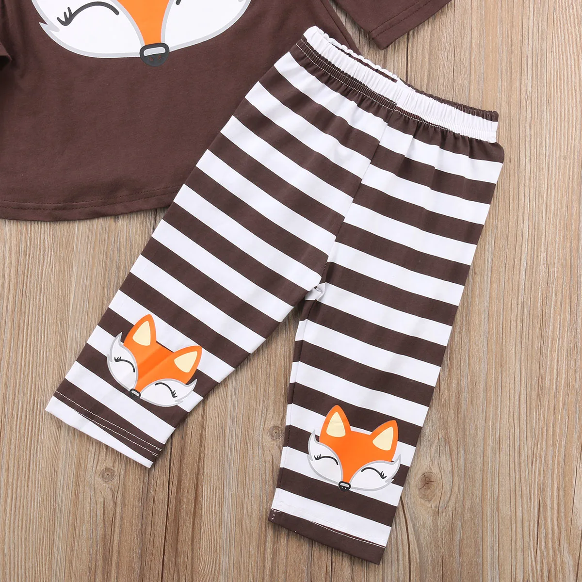 Imcute Fox/комплект одежды для маленьких мальчиков и девочек, футболка с мультяшным принтом, топ, штаны, комплект одежды Одежда для