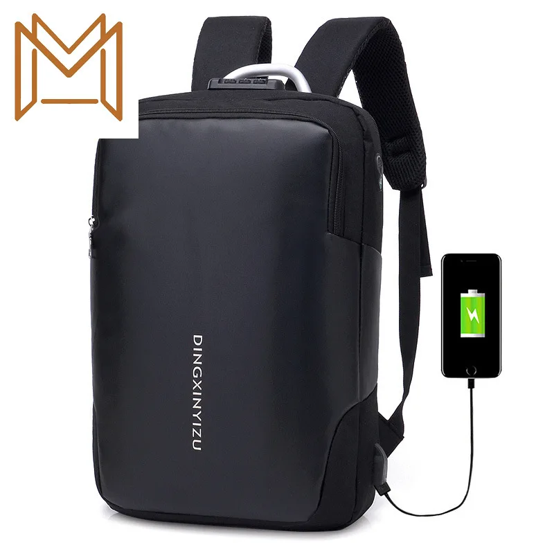 

Man Password Lock Guard Against Theft Both Shoulders Package Capacity Usb Charge Computer Package Leisure Time Student