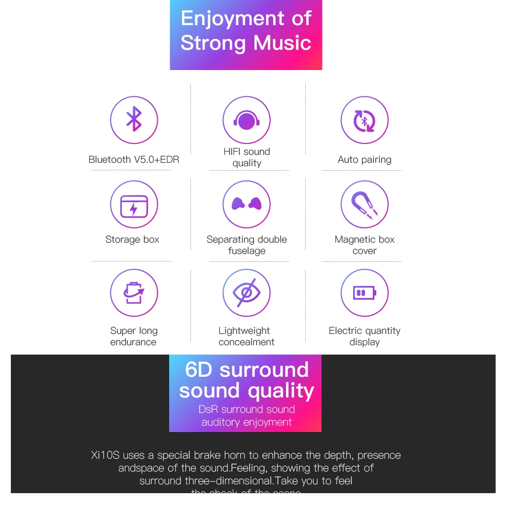 TWS Беспроводные Bluetooth 5,0 наушники стерео 6D стерео наушники HIFI Звук спортивные наушники Handsfree In Ear игровая гарнитура
