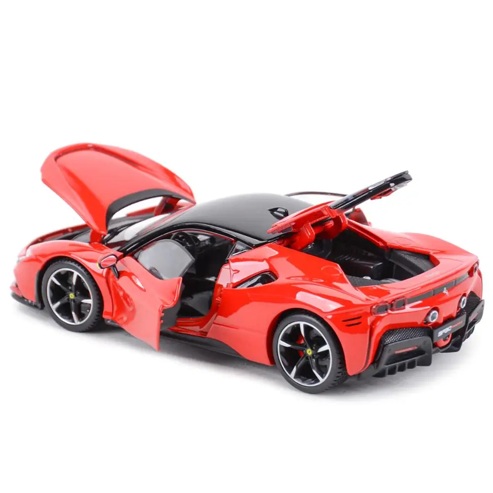 Bburago 1:24 Ferrari SF90 Stradale Black Sports Car Static Die Cast Vehicles Collectible Model Car Toys 4