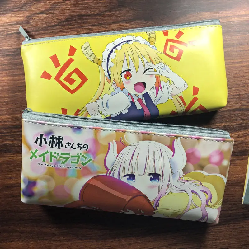 Miss Kobayashi's Dragon Maid Pencil Bags Tohru KannaKamui Anime Pouch Kawaii Bag Student Stationery Cases Cute | Канцтовары для