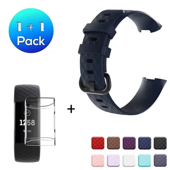 

Band For Fitbit Charge 3 Strap Replacement Strap For Fitbit Charge 3/3SE With TPU Full Cover Case Protective For Fitbit Charge 3