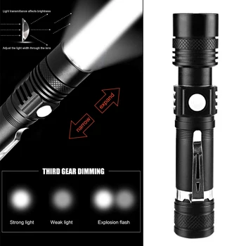 

Small Glare Flashlights Camping Hunting 3 Modes 350LM T6 LED Outdoor Torch Light Lightweight Easy Carrying LED Flashlight
