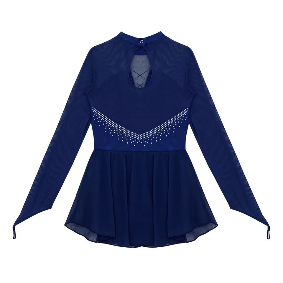 Girls Sparkly Rhinestone Figure Skating Dress