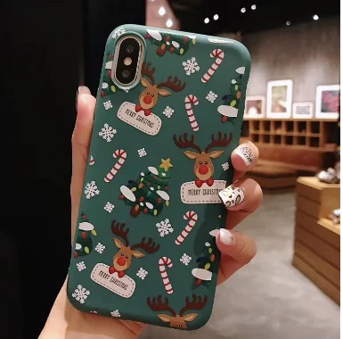 

Hot Case For iPhone XS XR XS Max X 8 7 6 6S Merry Christmas Plus Soft TPU Cute Phone Back Cover Cases New Year Gifts