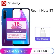Глобальная версия смартфона Xiaomi Redmi Note 8 T 8 T 4GB 64GB NFC 48MP Quad Camera Snapdragon 665 Octa Core 6,3 "4000 мАч(Hong Kong,China)