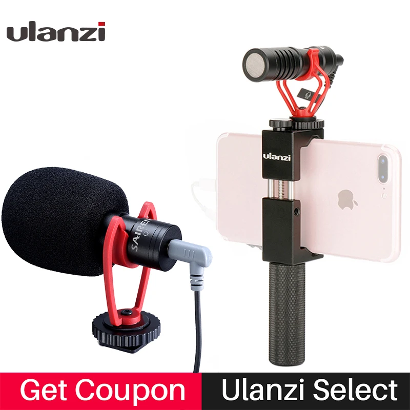 

Vlog Setup Compact Camera Microphone W Phone Handle Grip Video Rig Smartphone Mic for iPhone 11 Huawei Canon Nikon DSLR Cameras