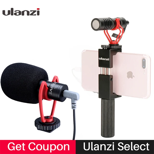 Vlog Setup Compact Camera Microphone W Phone Handle Grip Video Rig Smartphone Mic for iPhone 11 Huawei Canon Nikon DSLR Cameras