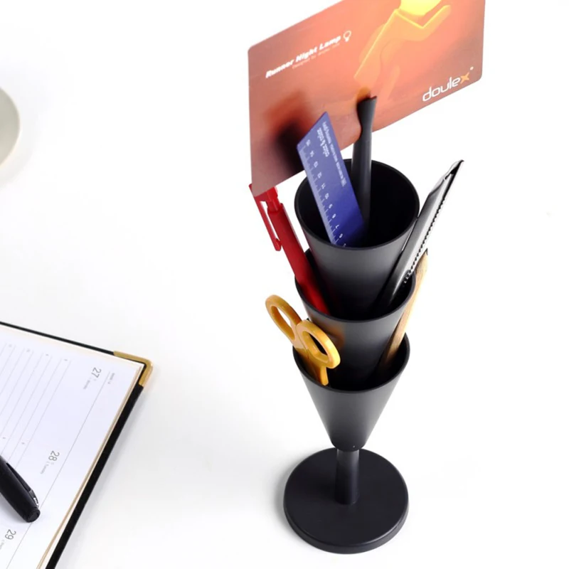 

Multi-function Pen Holder Desktop Pen Holder Office Organizer Pen Storage Box School Storage Case Makeup Brush Plastic Container
