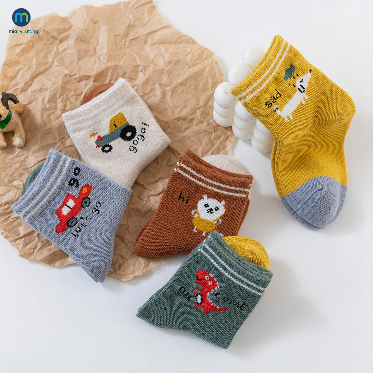 Children's Socks 5 Pairs Cotton Cute Cartoon