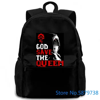 

God Save Queen Sylvanas Windrunner Wow Black M L X women men backpack laptop travel school adult student