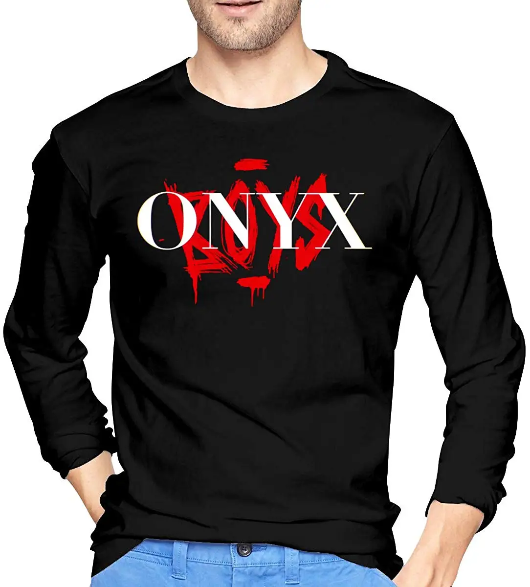 FGHFG Onyx логотип хлопок мужские футболки с длинным рукавом T-Shir футболка s Черный