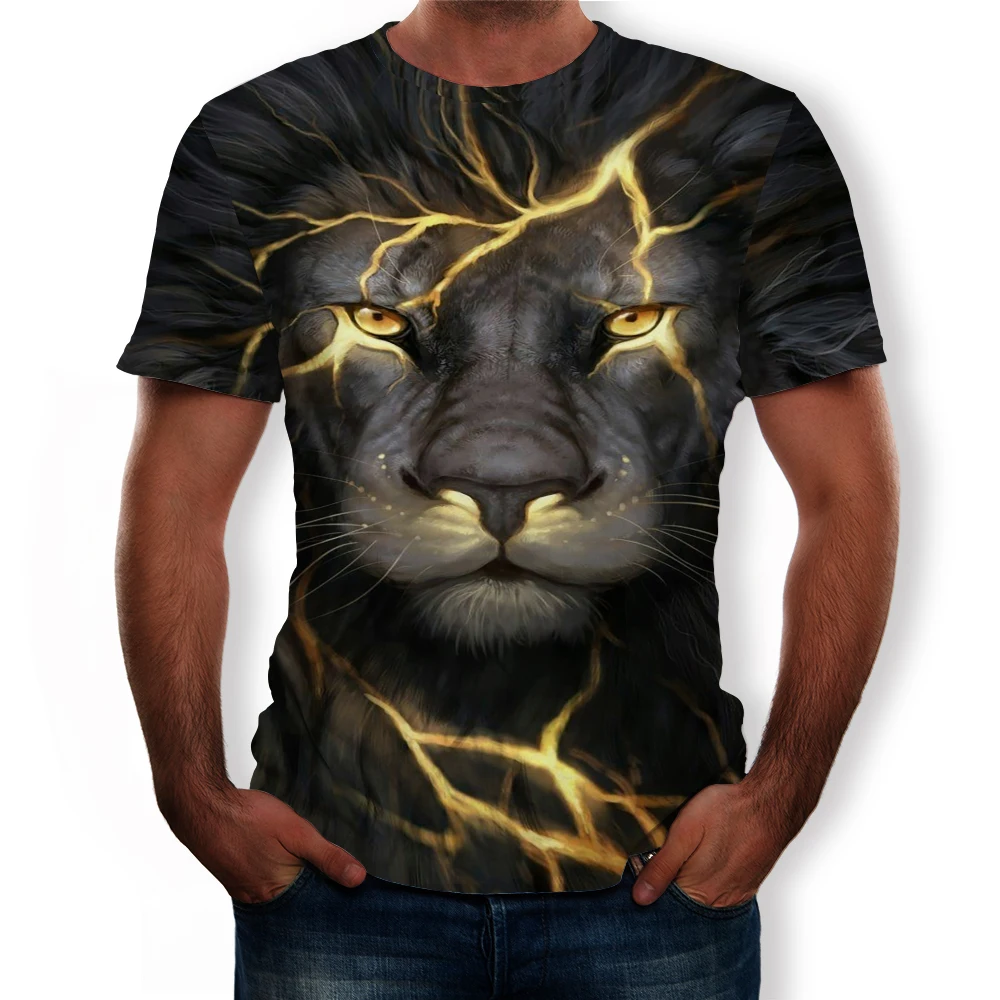 

2020 Newest Animal 3D Print Leopard Cool Funny T-Shirt Men Short Sleeve Summer Tops Tees Fashion oversized t shirt 3d Shirts Top