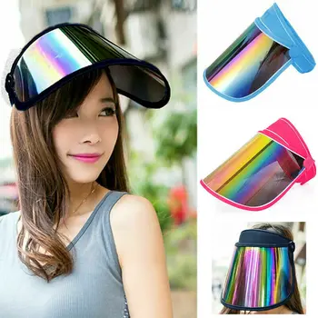 

Summer Women Ladies PVC Anti-UA Cover Cap Visor Sun Cover HAT Face Shield Sunscreen Cap Casual Outdoor Sports Cap