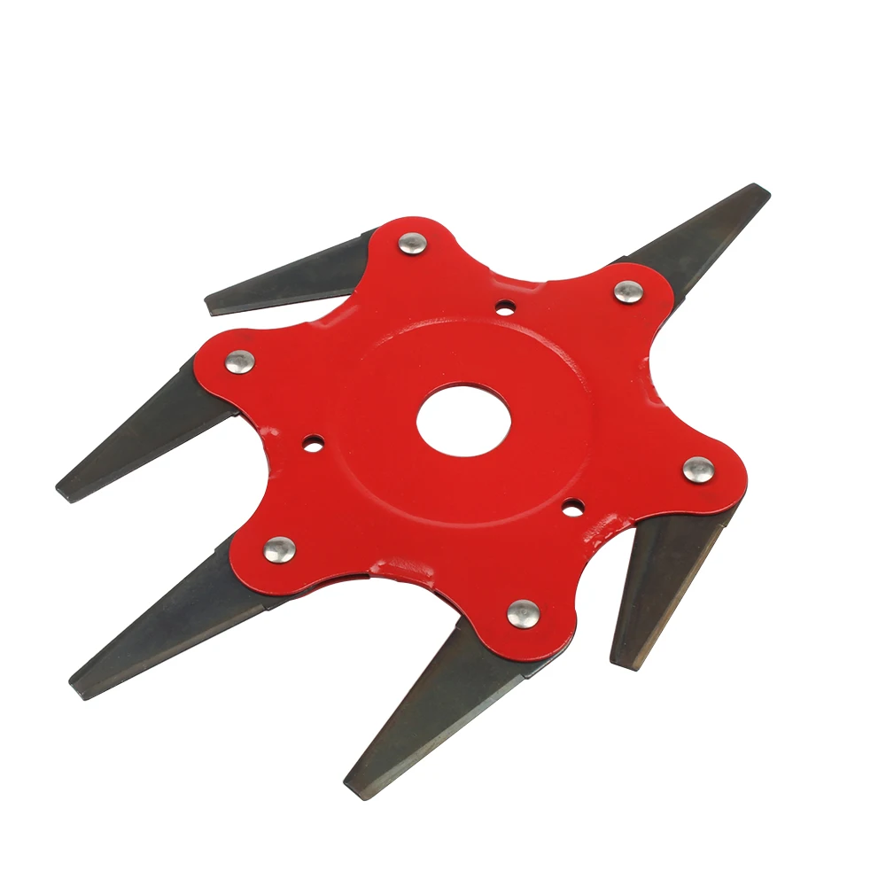 Красный 6 Зубы диск для резания триммер металлические лезвия Головка триммера 65Mn садовый электротриммер головка для газонокосилки