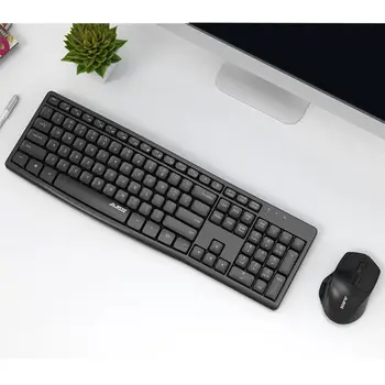 

New Ajazz A2030W Mute Waterproof 10m 2.4GHz Wireless Keyboard and Mouse Set Desktop Notebook for Office Home Use