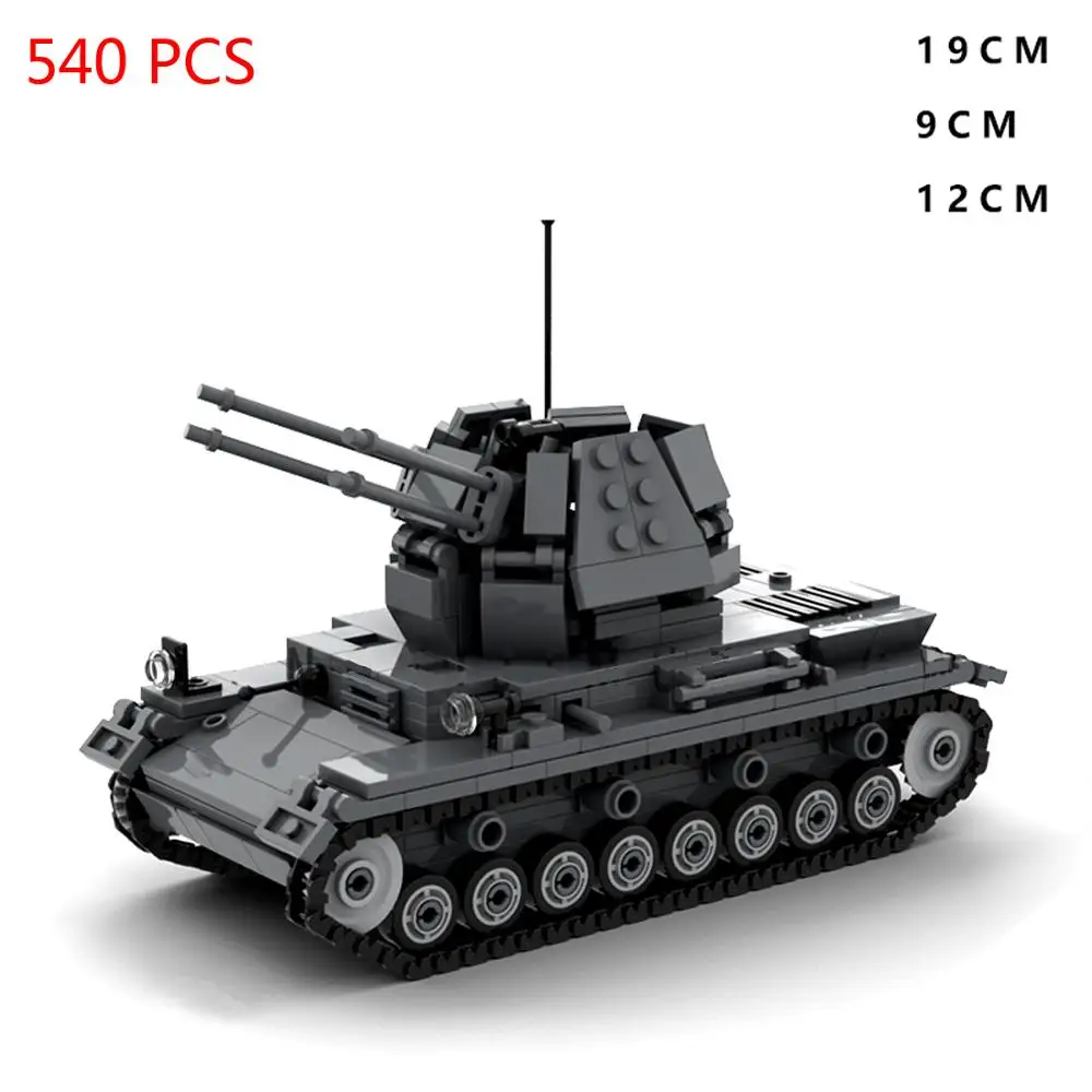 

hot military WWII technic Cyclone anti-aircraft artillery tank vehicles German Army war Building Blocks model bricks toys gift