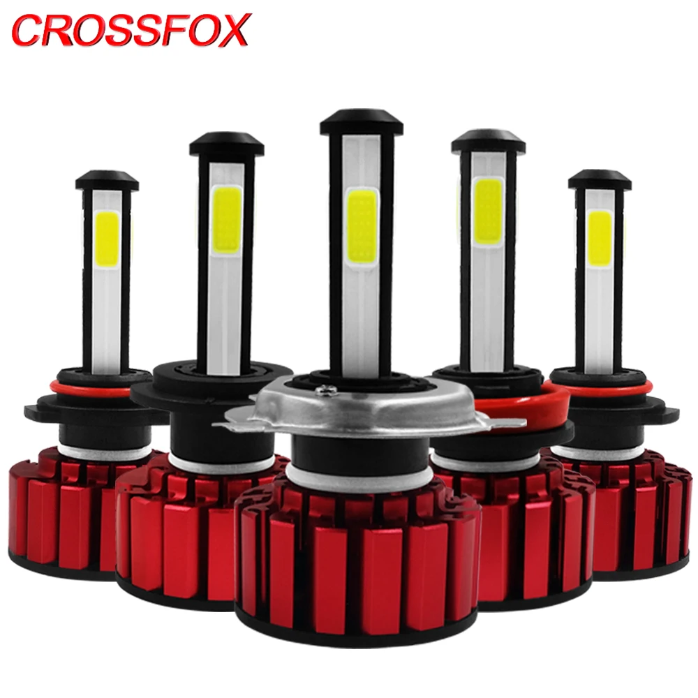 Автомобильные светодиодные лампы CROSSFOX H4 H7 H11 h9 H8 9006 HB4 H1 светодиодный головной