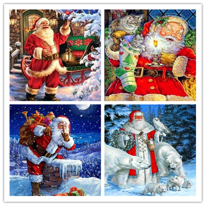 DIY Diamond Painting Christmas Full Drill Mosaic Cartoon Square/Round Rhinestones Home Decoration | Дом и сад