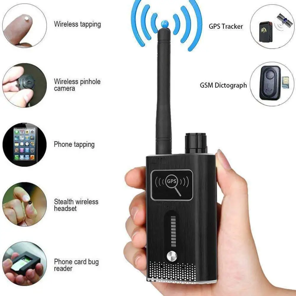 Anti SPY Detector Devic Dual Module Bug Camera GPS Radio RF Signal Finder Wireless Tracker Gsm SIM Card Scanner Built in battery