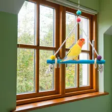Качели для попугаев, деревянная металлическая подставка для птиц, качели, компактные качели, качели для окуня, качели, игрушки для мелких и средних птиц, попугаев Качели для попугаев, деревянная металлическая подставка для птиц, качели, компактные качели, качели для окуня, качели, игрушки для мелких и средних птиц, попугаев