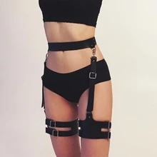 Кожаная упряжка Бедро ремни-подтяжки сексуальные БДСМ бондаж Панк рейв пастельный, Готический сексуальный Fantasi Seks Пояс для чулок Высокие Бедра