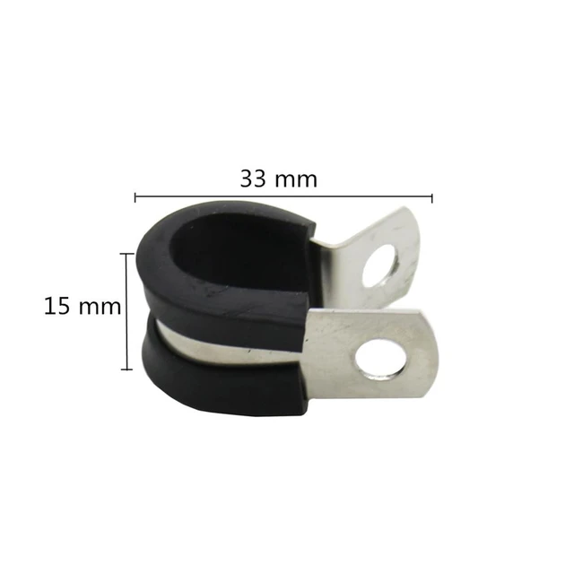 Clips en P doublés de caoutchouc en acier inoxydable de type R 304 Collier  de serrage de tuyau Collier de serrage de tuyau Collier de serrage fixe