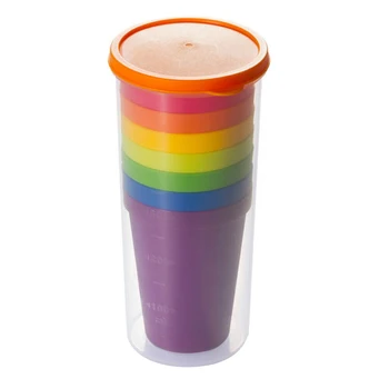 

Portable Rainbow Drinking Picnic Cup Tourism Plastic Cup Set Outdoor Travel Storage Water Cup