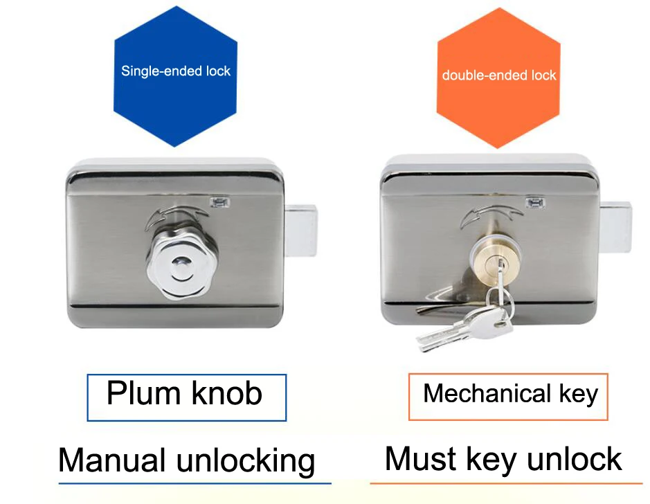 BSTUOKEY DC12V Metal Electric Lock gate Lock Access Control System Electronic Integrated Door Rim Lock