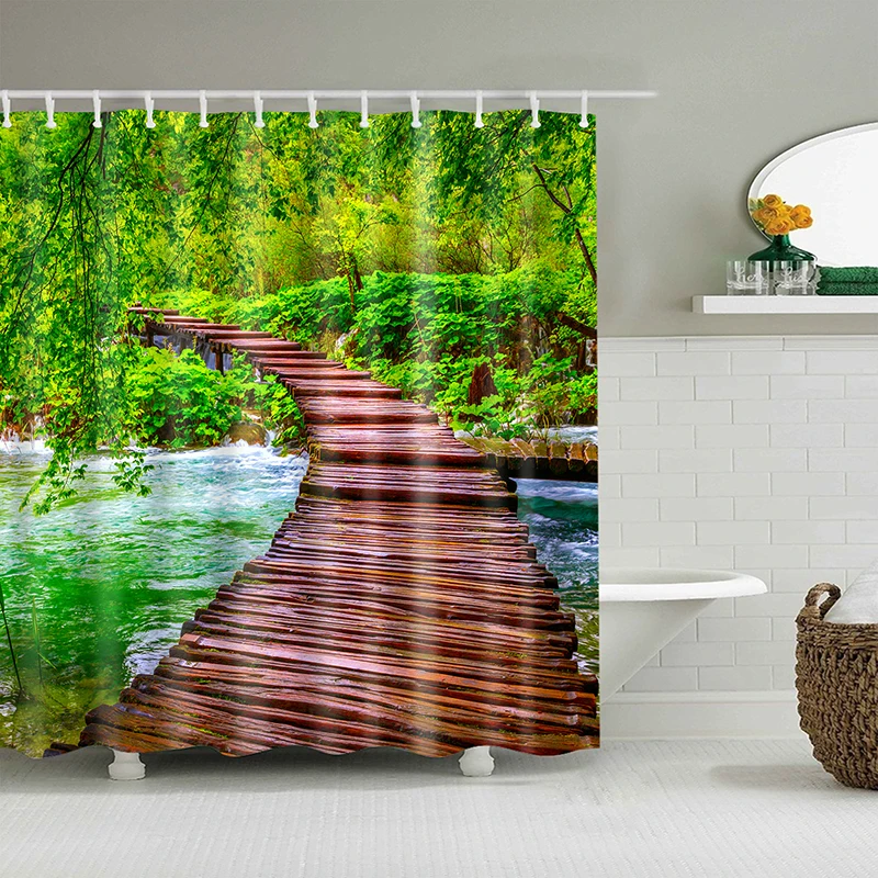 Yomdid 3D Красочные уличные узоры занавески для душа s Водонепроницаемая занавеска для ванной занавески с 12 крючками Рождественский подарок