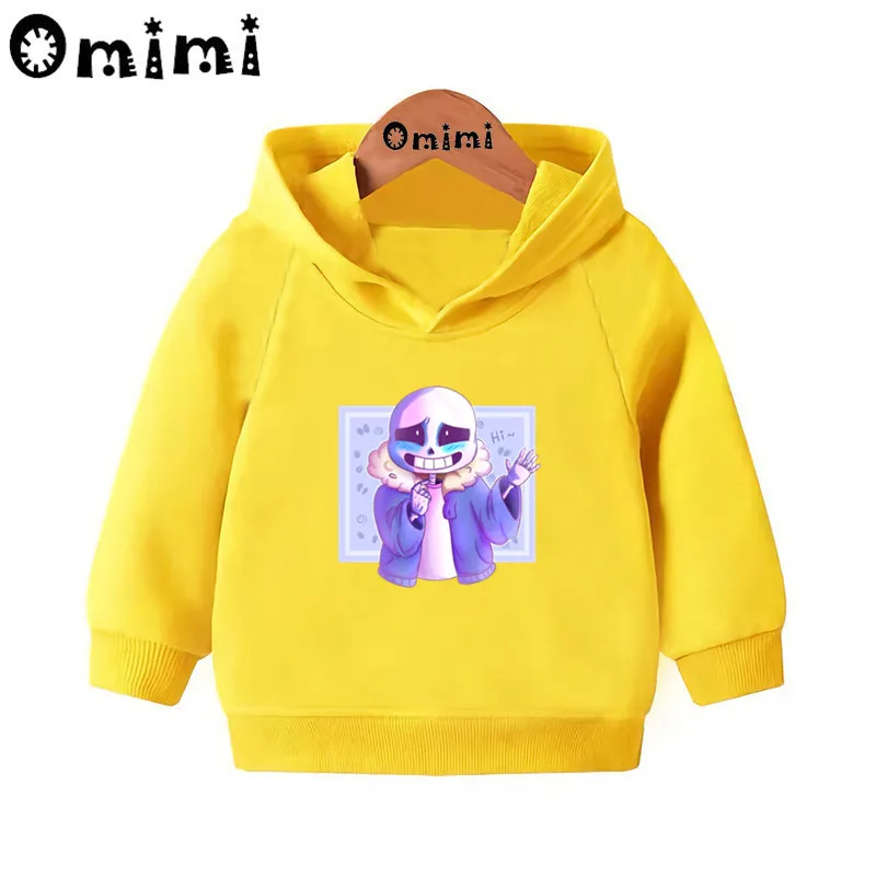 Толстовки с героями мультфильмов «Dabbing Undertale Sans»; детские толстовки с капюшоном; крутой пуловер для малышей; топы для девочек и мальчиков; осенняя одежда; KMT3053