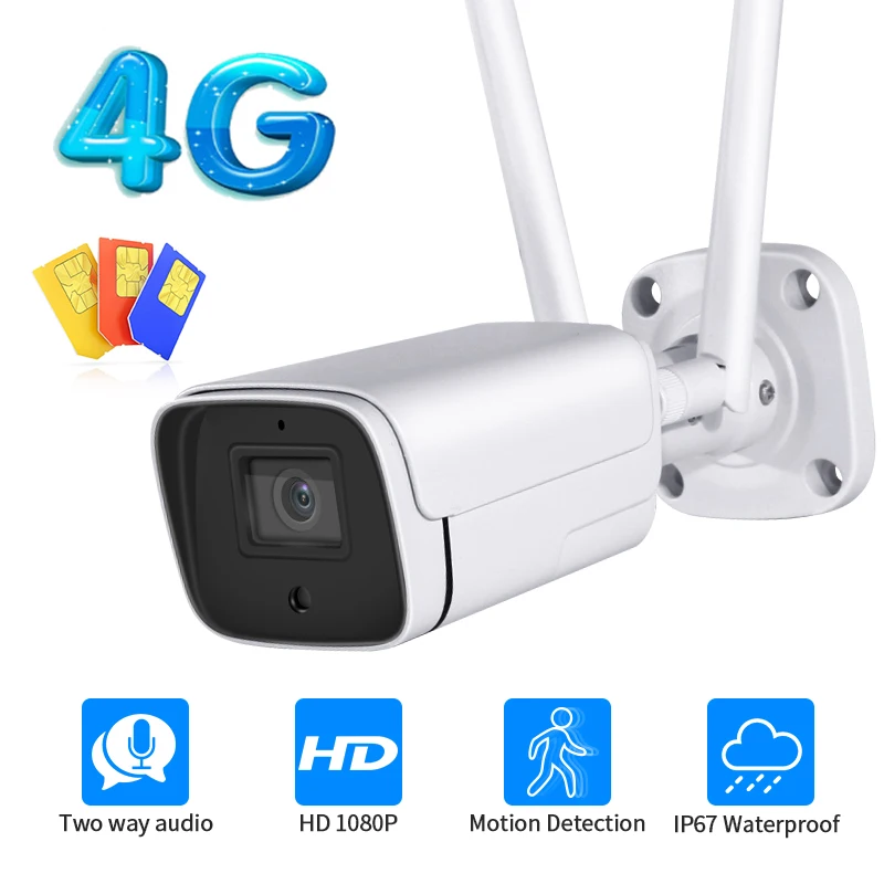 Наружная камера видеонаблюдения 1080P FHD с поддержкой Wi-Fi и SIM-карты | Безопасность