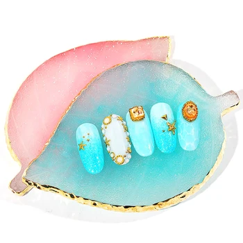 

1Pcs Resin Stone Color Palette False Nail Tips Drawing Nail Color Palette for Nail Color Mixing Display Manicure Polish Gel Tool