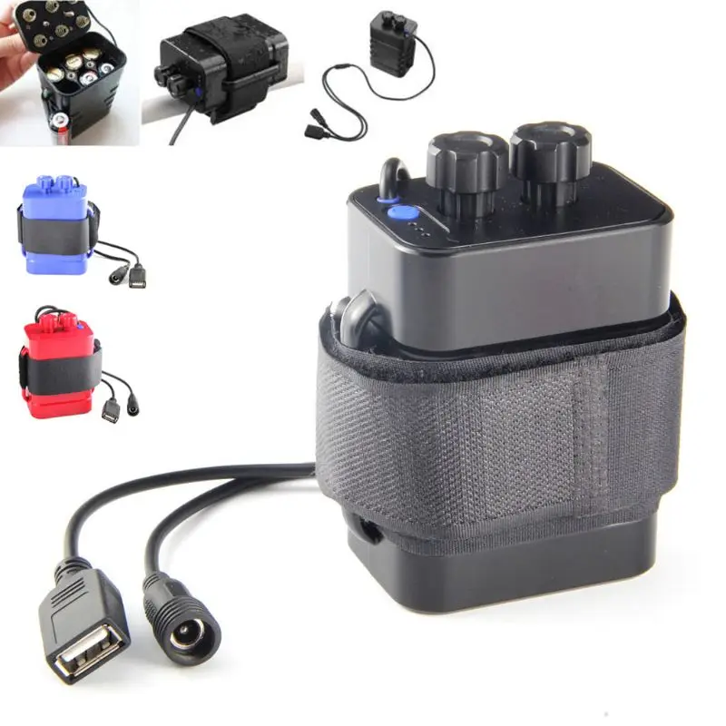 DC 8.4V USB 5V 6x 18650 Battery Storage Case Box For Bike LED Light Lamp Phone