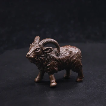 

Vintage Pure Copper Goat Statue Decoration Copper Zodiac Sheep Figurines Ornaments Tea Pet Desktop Paperweight Home Decorations