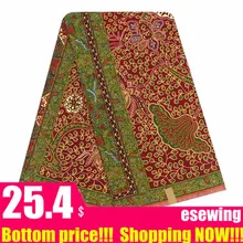 Африканская Анкара новейшая мягкая восковая ткань с принтом в виде красных листьев, африканская одежда хлопок для женщин