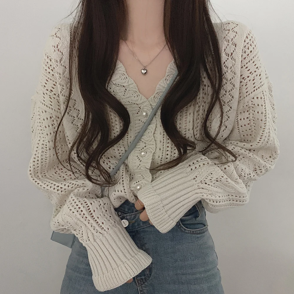 Korean Unif Cardigan Autumn V neck 