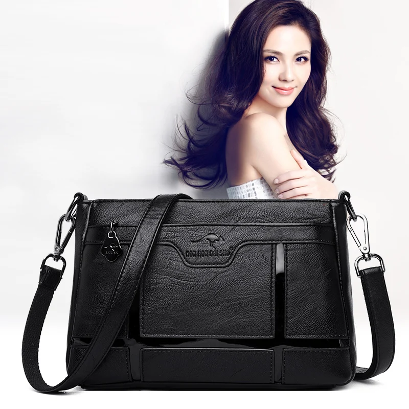Women Fashion Leather Shoulder Bag Shopper Handbags Travel Top-Handle Tote Messenger Crossbody Bags
