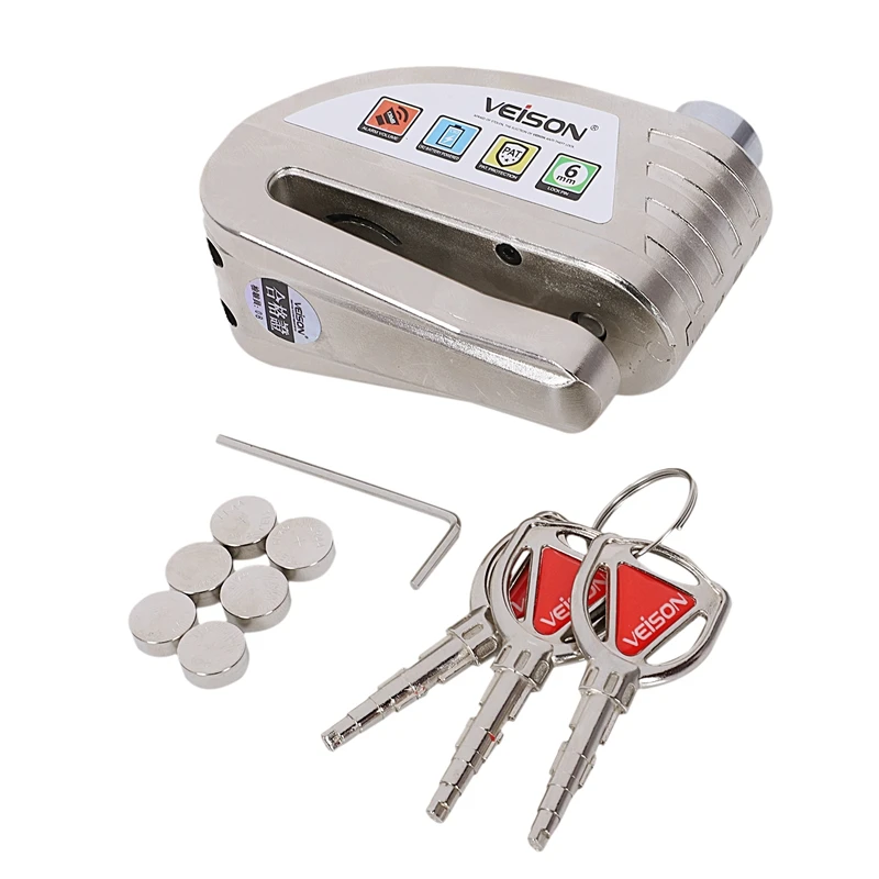 Veison мотоциклетный дисковый замок, водонепроницаемый замок с сигнализацией, велосипедный дисковый Предупреждение, защита от кражи, тормозной ротор, замок