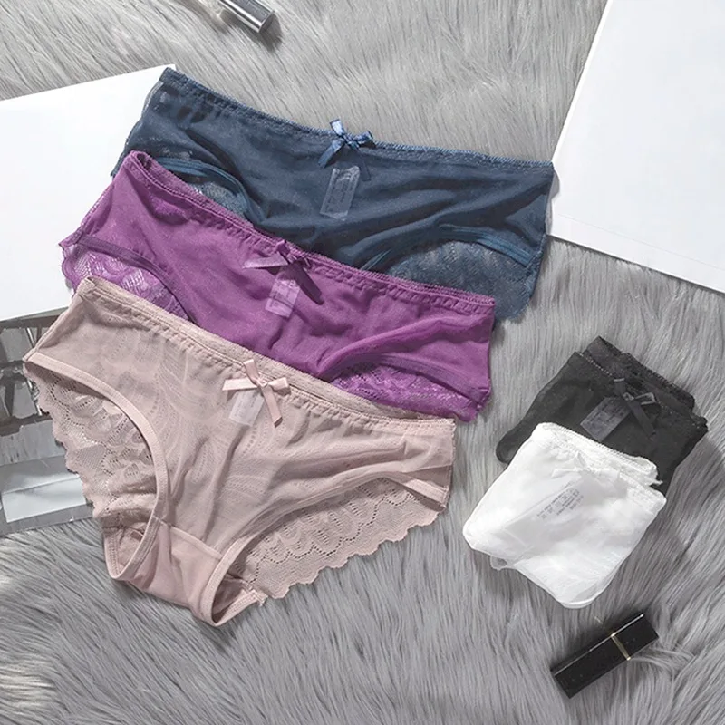Women Lace Panties Female Underwear Sexy Lingeires Low-Rise Briefs | Женская одежда