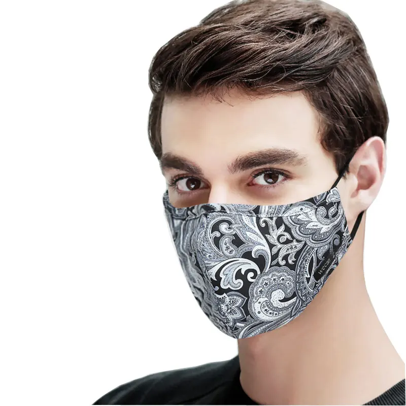 Kpop Cotton Black Mask mouth face Mask Anti PM2.5 dust Mouth Mask with 6pcs Activated Carbon Filter korean Mask Fabric Face Mask 3