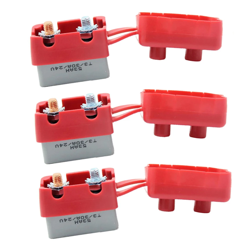 1Pair 12V-24 VAuto Boat Audio Circuit Breaker Manual Reset Fuse Holder 30A